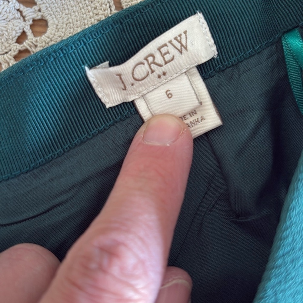 J. Crew Green Smocked Bubble Mini Skirt Casual - Picture 2 of 7
